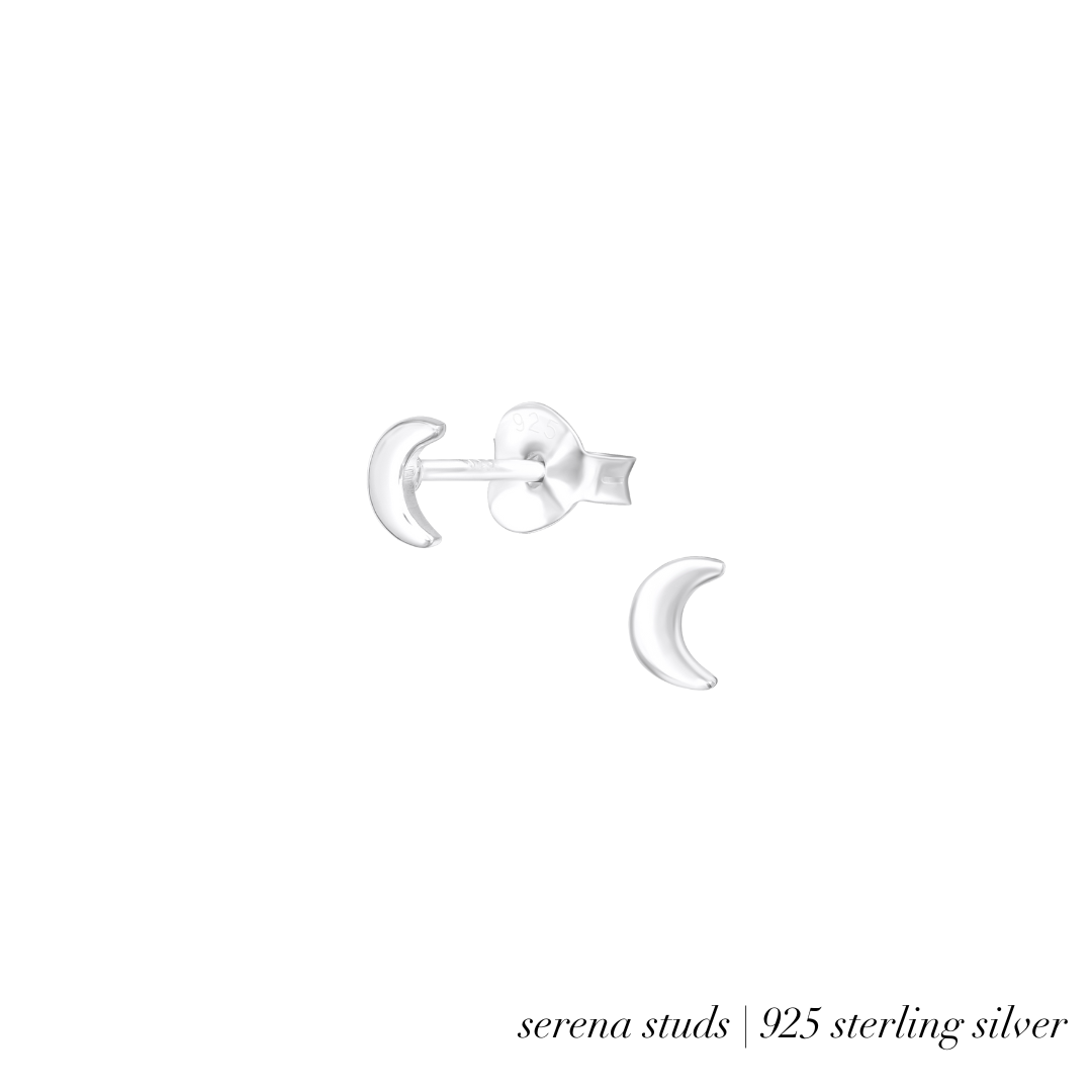 Serena Silver Moon Studs