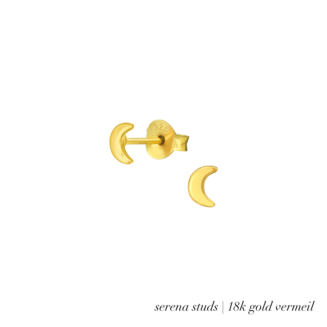 Serena Gold Moon Studs