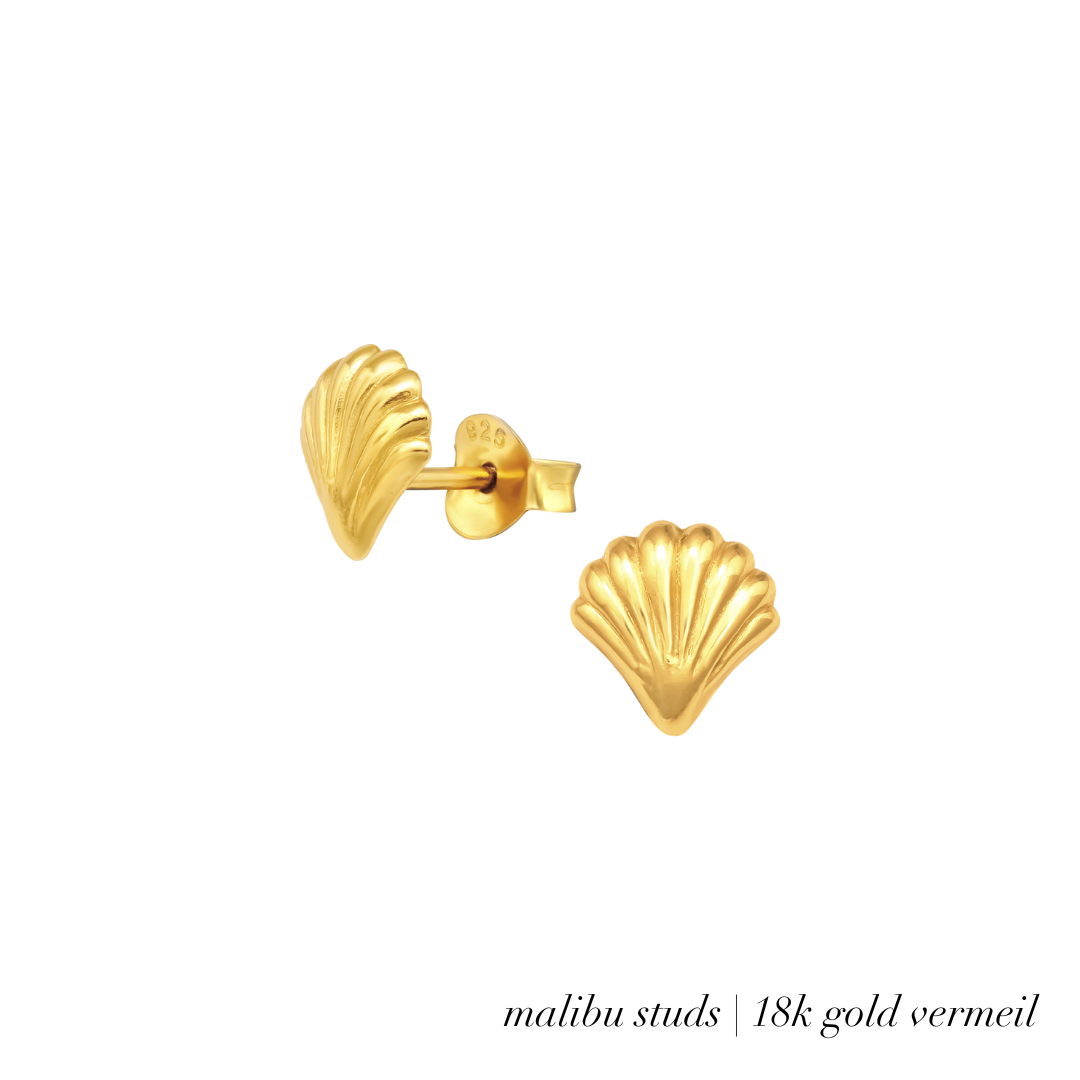 Malibu Gold Shell Studs