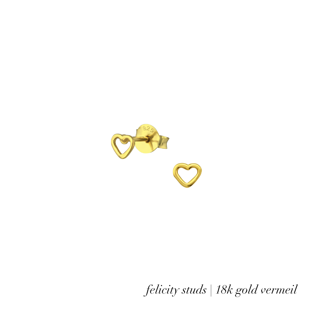 Felicity Gold Heart Studs
