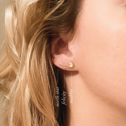 Malibu Gold Shell Studs