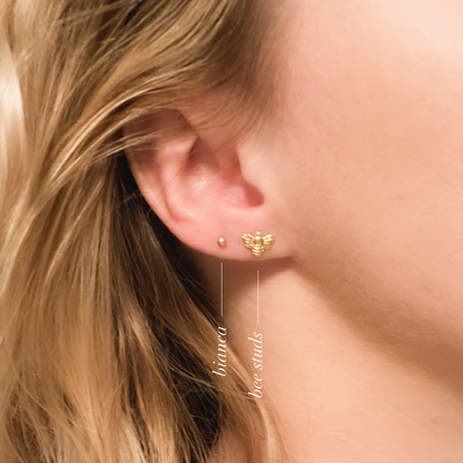 Silver Bee Studs