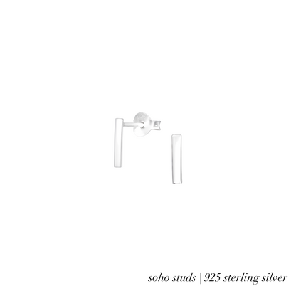 Soho Silver Bar Studs