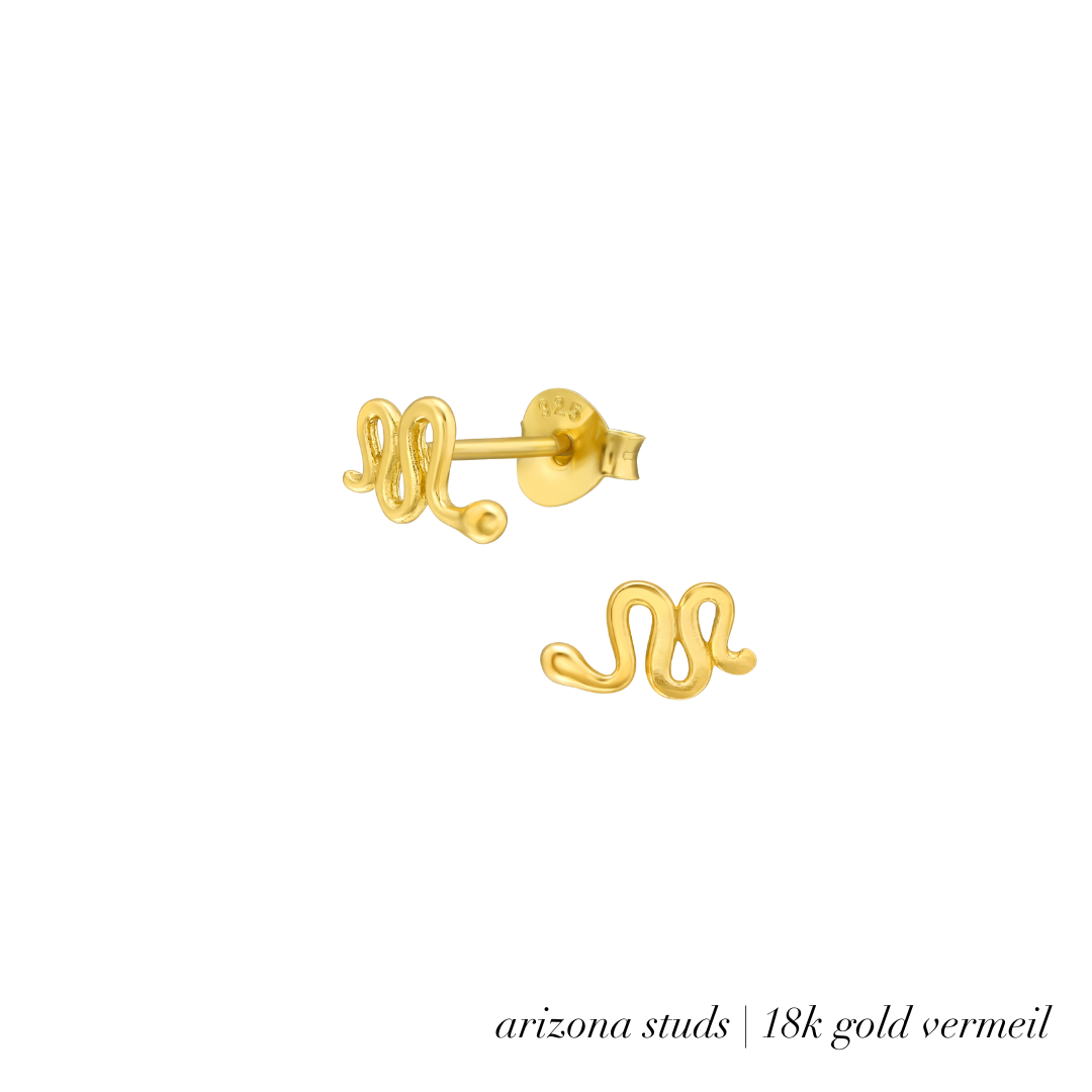 Arizona Snake Gold Studs