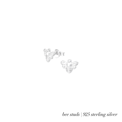 Silver Bee Studs