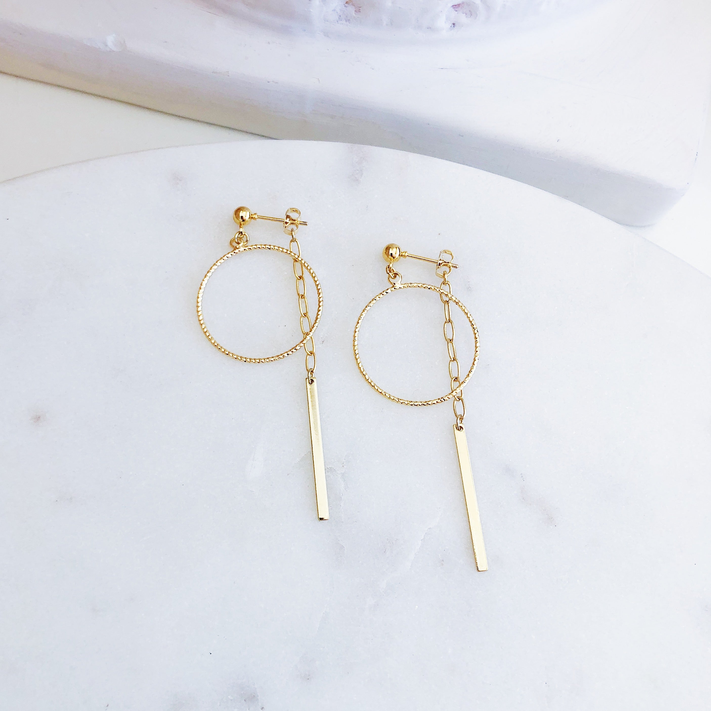 Drop Earrings | 18K Gold Easton Front-To-Back Earrings