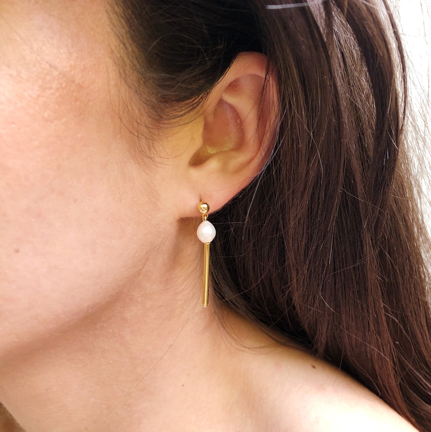 Drop Earrings | 24K Gold and Pearl Alloway Earrings