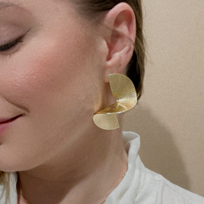 Gold Statement Earrings | Gold Bronte Earrings
