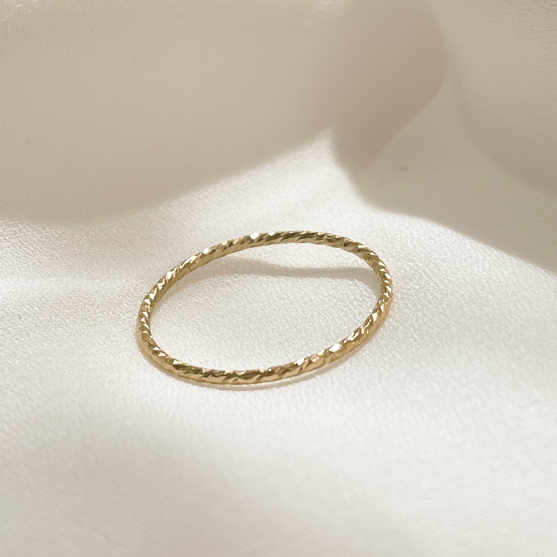 Thin 14k discount gold ring