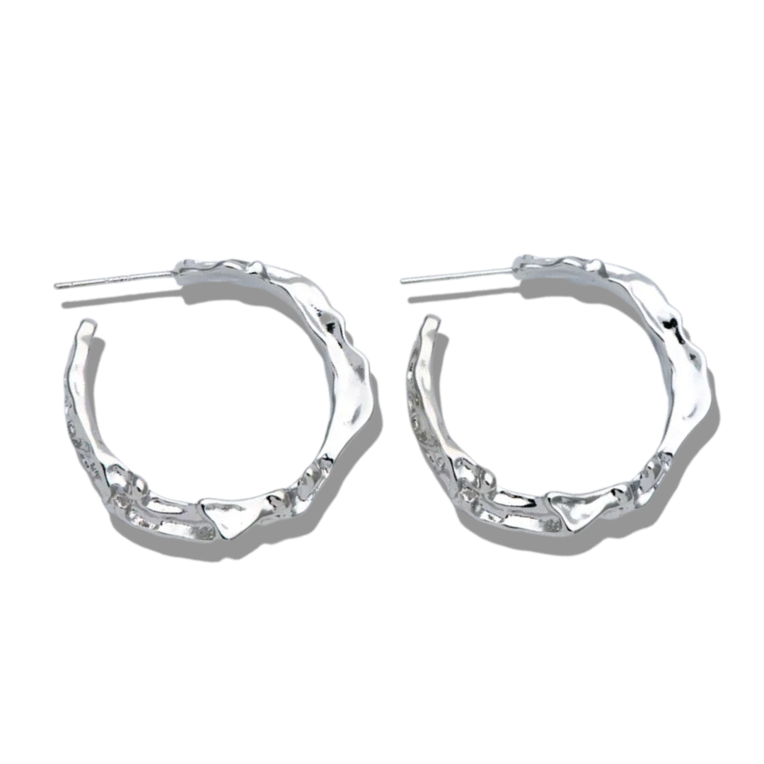 Silver Hoop Earrings | Molten Silver Hoops